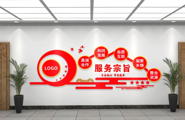 商会文化墙商会宗旨工商联AI模板