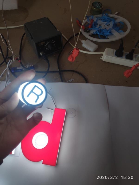 3D打印字 侧边整体透光白