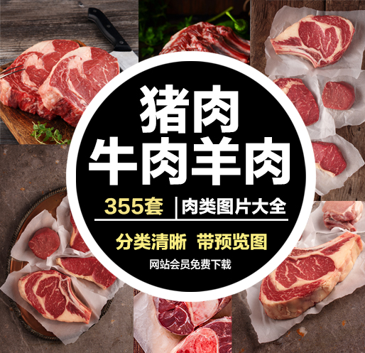Z521超市肉类猪肉鸡肉牛羊鸭肉高清外卖设计海报矢量照图片psd素材png